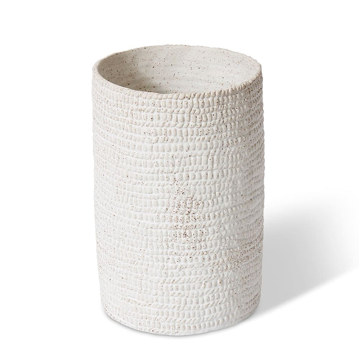 Aurora Cylinder Vase - White, 26cm (H)