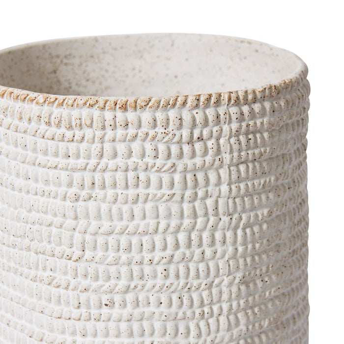 Aurora Cylinder Vase - White, 35cm (H)