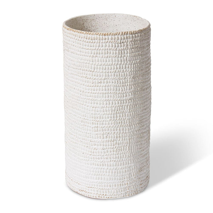 Aurora Cylinder Vase - White, 35cm (H)