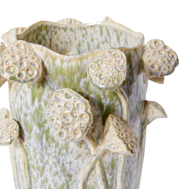 Sueko Lotus Vase - Soft Green, 35cm (H)