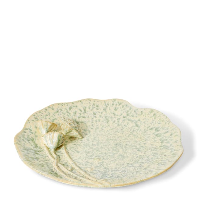 Sueko Lotus Shallow Bowl - Soft Green, 7cm (H)