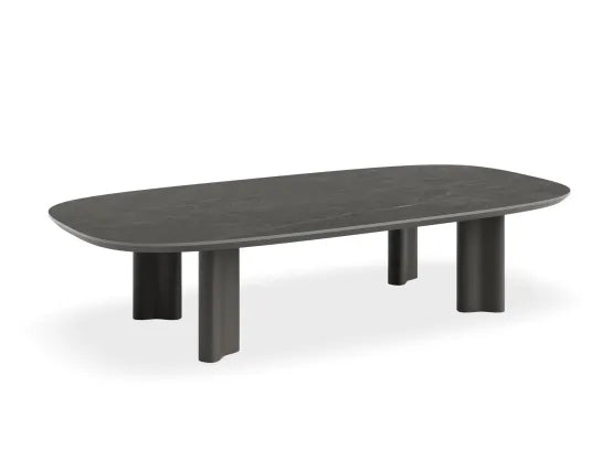 Vela Coffee Table - Outdoor - Charcoal - Basalt Ceramic Top, 150cm W