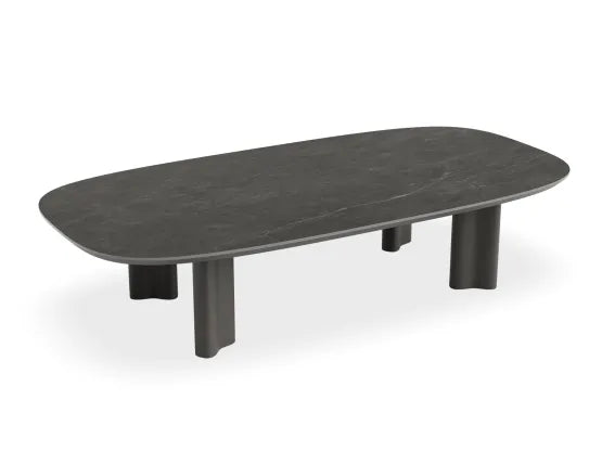 Vela Coffee Table - Outdoor - Charcoal - Basalt Ceramic Top, 150cm W
