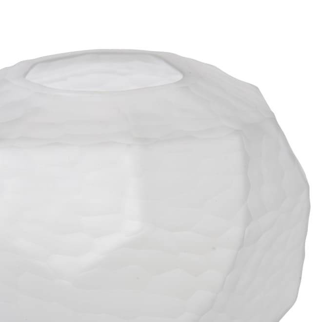 Rufus Round Vase - Frosted White, 15cm (H)