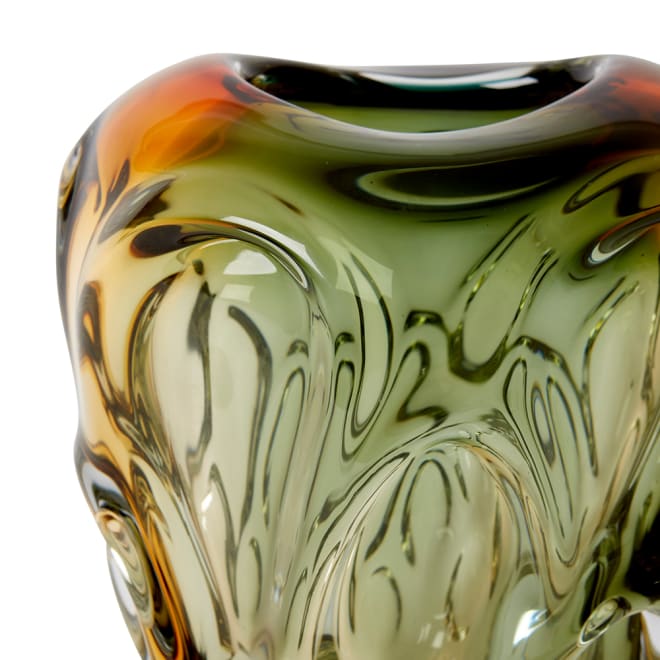 Josiah Vase - Amber/Black, 22cm (H)