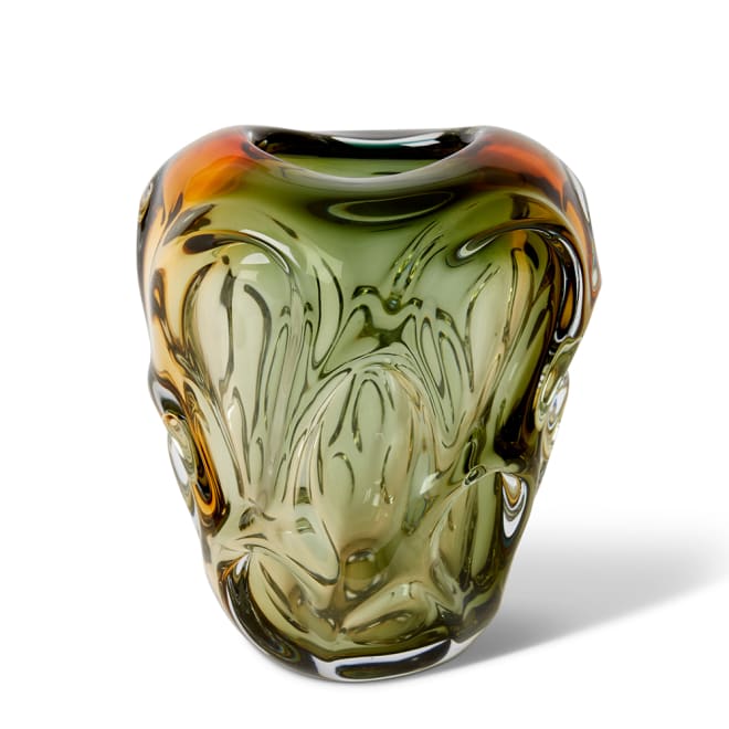 Josiah Vase - Amber/Black, 22cm (H)