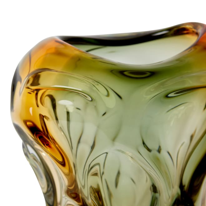 Josiah Vase - Amber/Black, 27cm (H)