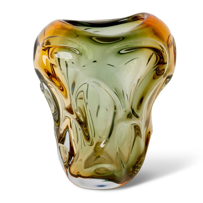Josiah Vase - Amber/Black, 27cm (H)