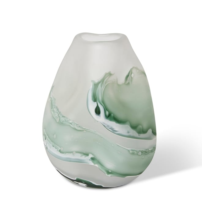 Zaida Vase - Sage/White, 26cm (H)