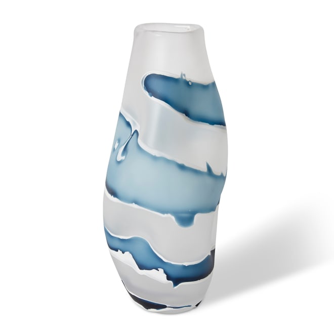 Zaida Vase - Blue/White, 44cm (H)
