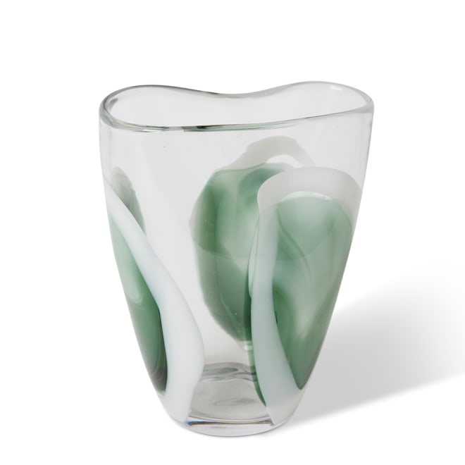 Carina Vase - Sage/Clear, 23cm (H)