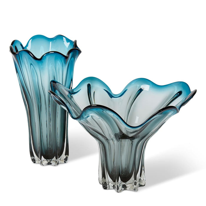 Shaka Wavy Vase - Blue, 30cm (H)