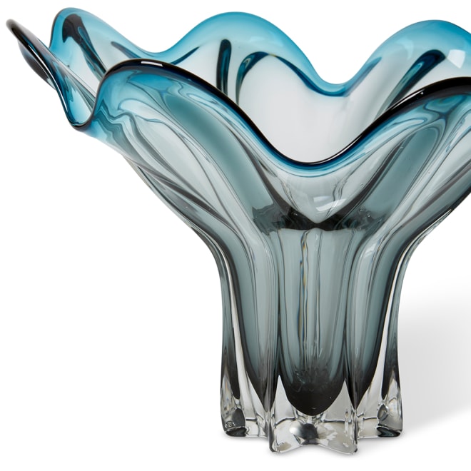 Shaka Wavy Vase - Blue, 30cm (H)