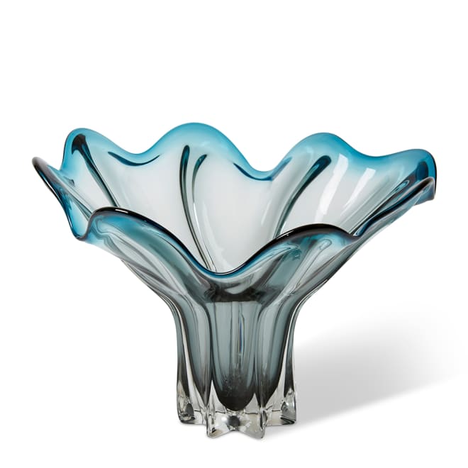 Shaka Wavy Vase - Blue, 30cm (H)