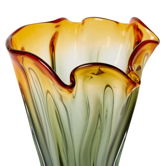 Shaka Vase - Amber/Black, 40cm (H)