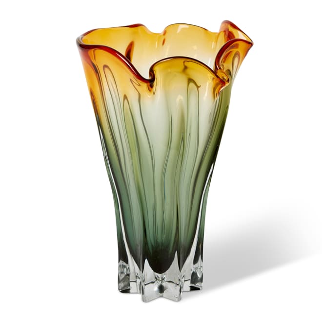 Shaka Vase - Amber/Black, 40cm (H)