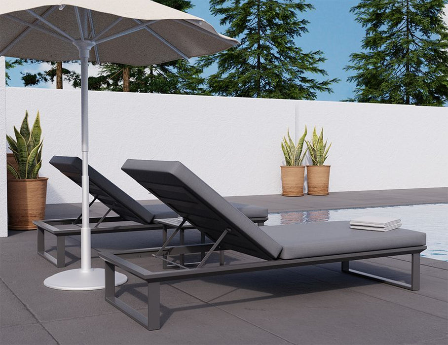 Serra Sun Lounge - Charcoal - Single