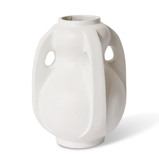 Rhodes Vase - White, 27cm (H)