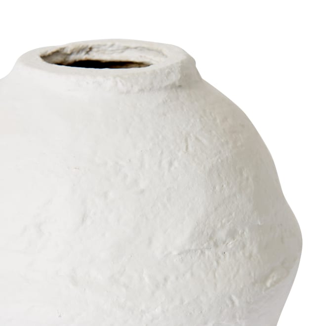 Sifiso Paper Mache Vessel - White, 18cm (H)