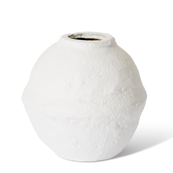 Sifiso Paper Mache Vessel - White, 18cm (H)