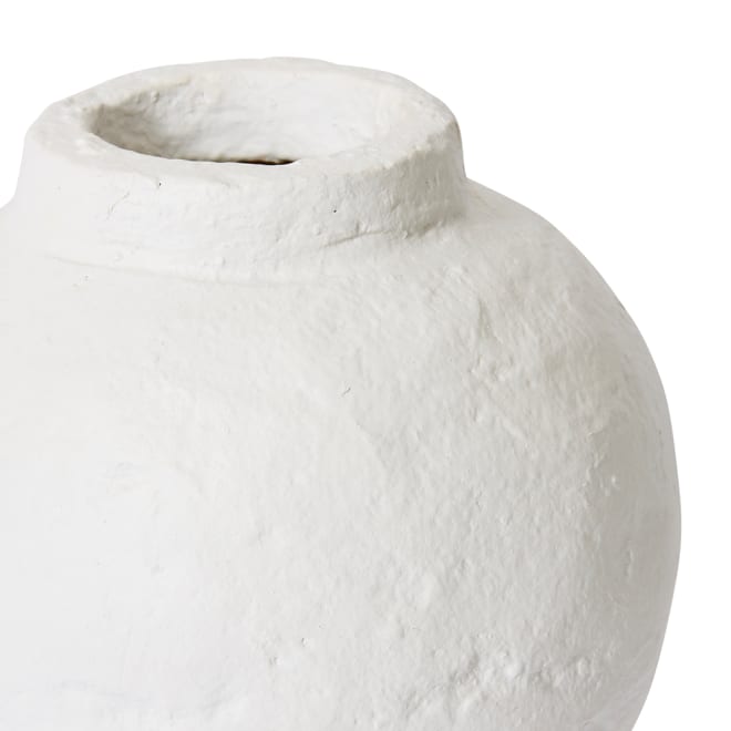 Lerato Paper Mache Vessel - White, 22cm (H)