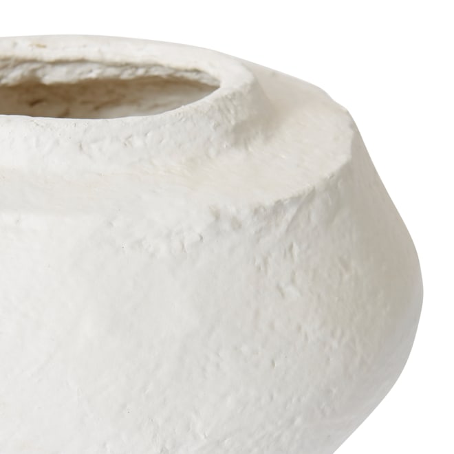 Nomusa Paper Mache Vessel - White, 14cm (H)