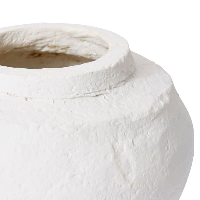 Nomusa Paper Mache Vessel - White, 20cm (H)