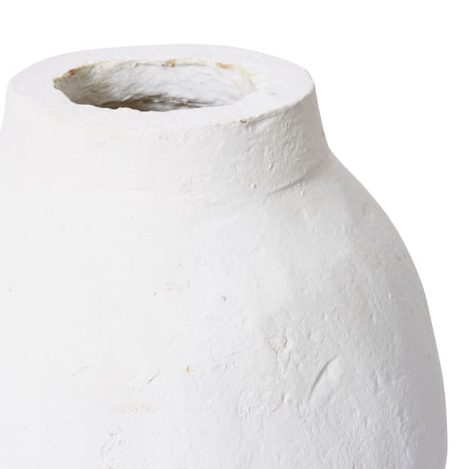 Retha Paper Mache Vessel - White, 53cm (H)