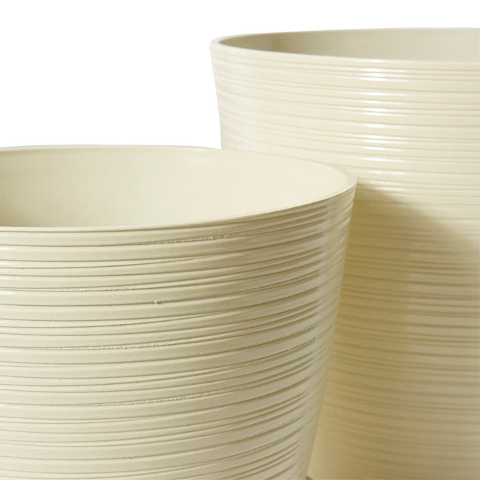 Chimalli Glazelite Planter Set - Cream, 32cm/40cm/46cm (H)