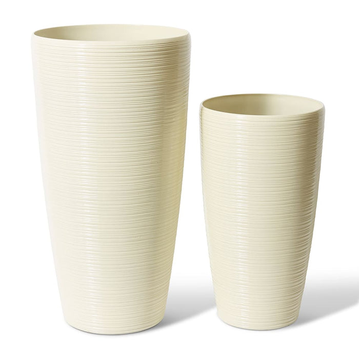 Chimalli Tall Glazelite Plant - Cream, 58cm/76cm (H)