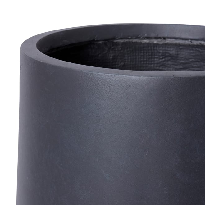 Aiden Tall Fibrestone Planter Set of 2 (Outdoor) - Black, 60/75cm (H)