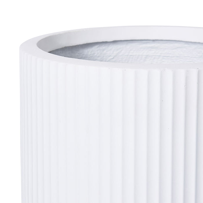 Tarian Tall Fibrestone Planter - White, 63cm/78cm (H)