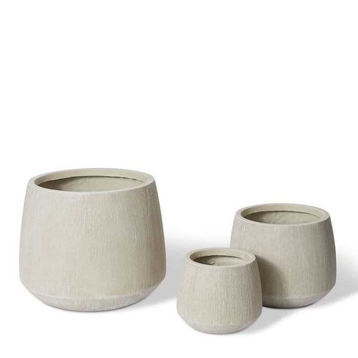 Eamon Fibrestone Planter Set 3 - Beige