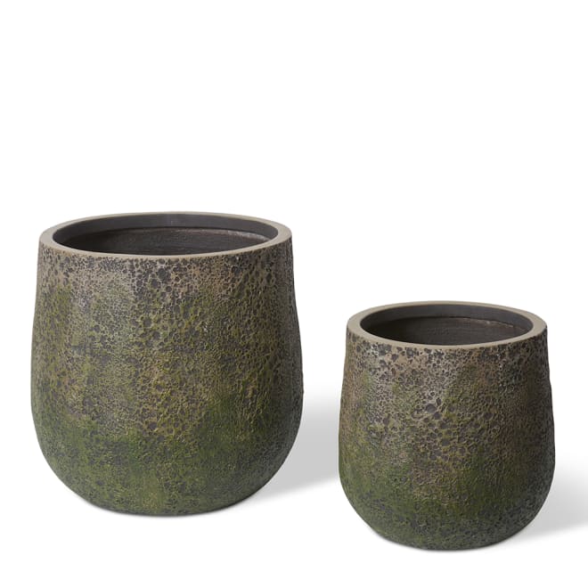 Finn Fibrestone Planter Set of 2 (Outdoor) - Brown, 38/52cm (H)