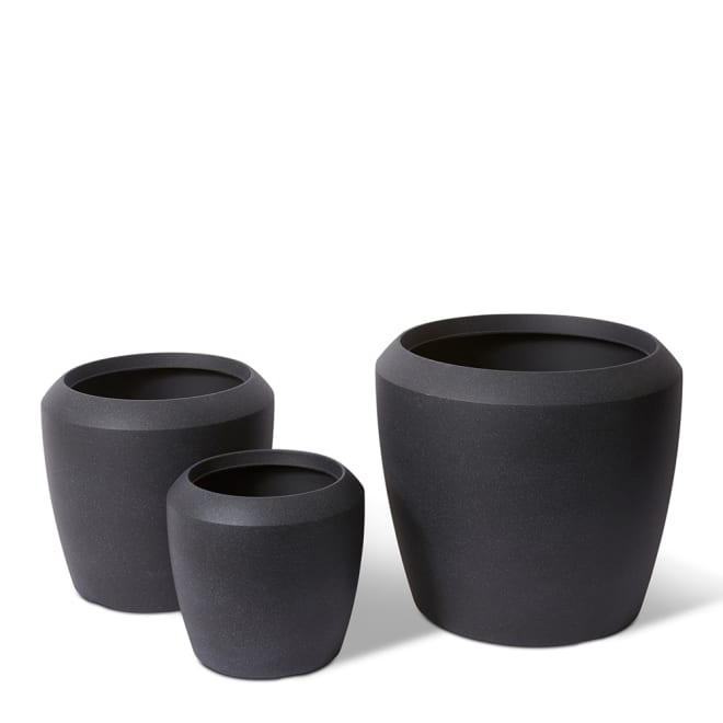 Malik Planter Set of 3 (Outdoor) - Black