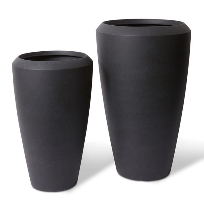 Malik Tall Planter Set of 2 (Outdoor) - Black