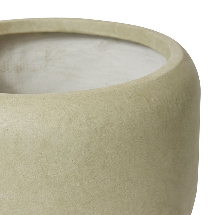 Saheed Low Fibrestone Planter - Green