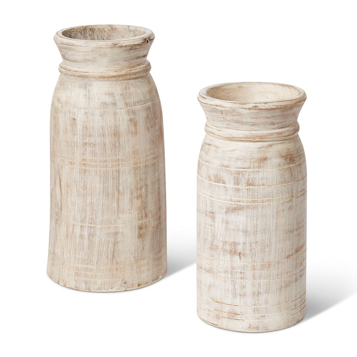 Bharat Wooden Vessel - Natural, 35cm (H)