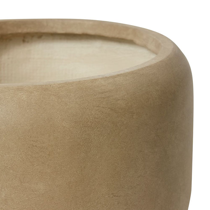 Saheed Low Fibrestone Planter - Brown