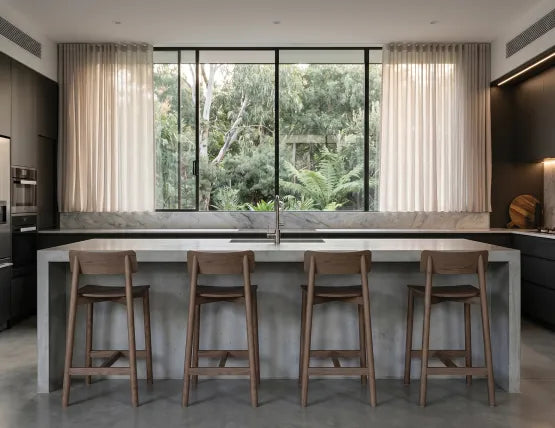 Andi Bar Stool - Walnut - 66cm Seat Height (Kitchen Bench height)