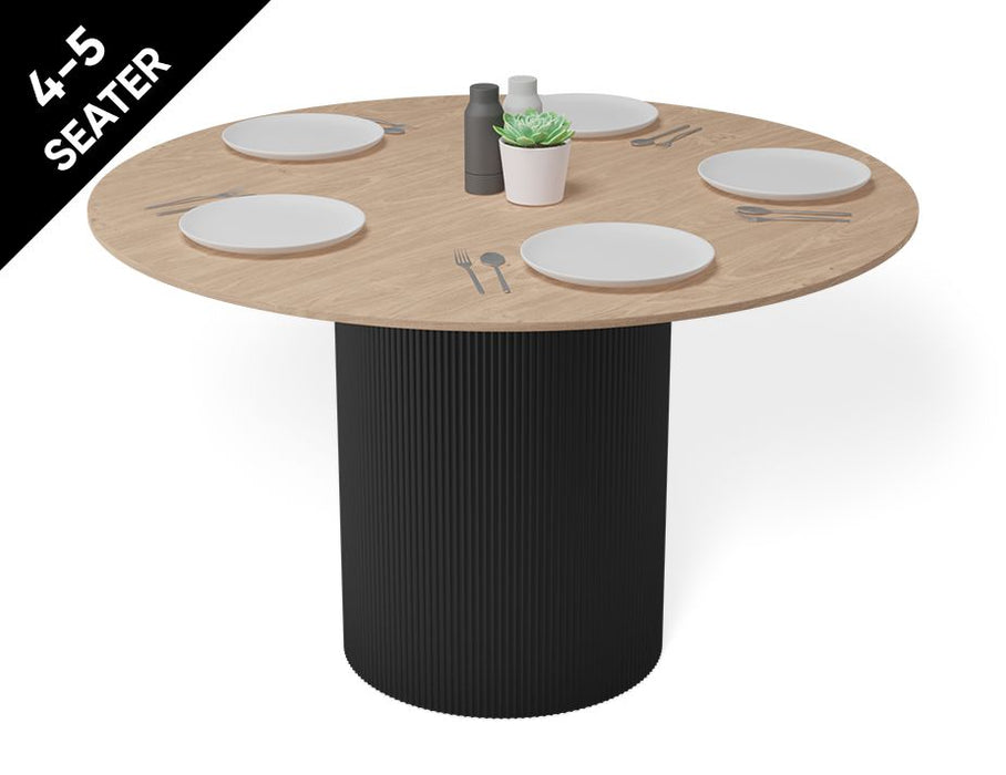 Mimi Dining Table - Black - Natural - 120cm