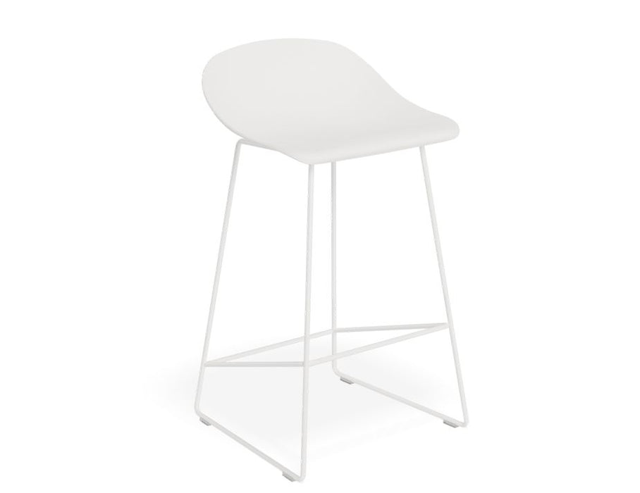 Pop Stool - White Frame and Shell Seat - 65cm Kitchen Bench Seat Height