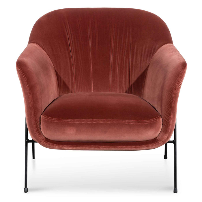 CLC6255-KSO Blood Orange Velvet Armchair - Black Legs