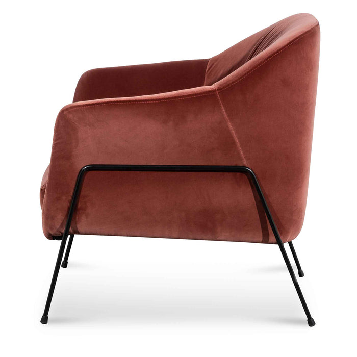 CLC6255-KSO Blood Orange Velvet Armchair - Black Legs