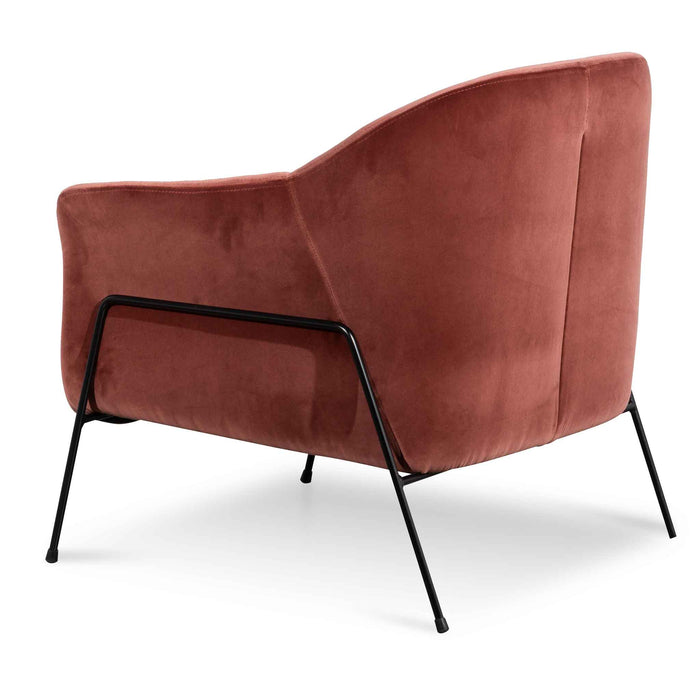 CLC6255-KSO Blood Orange Velvet Armchair - Black Legs