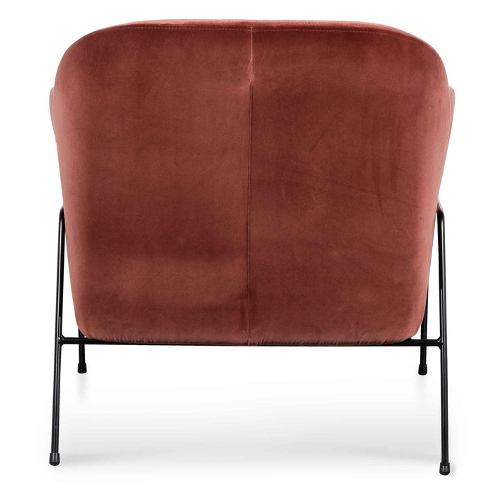 CLC6255-KSO Blood Orange Velvet Armchair - Black Legs