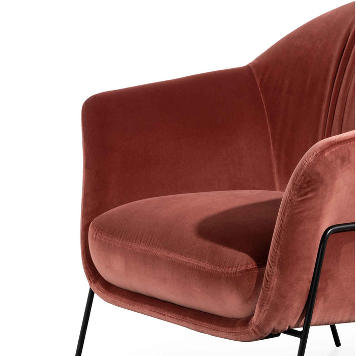 CLC6255-KSO Blood Orange Velvet Armchair - Black Legs