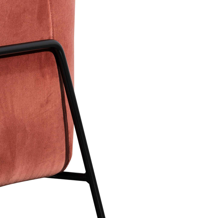 CLC6255-KSO Blood Orange Velvet Armchair - Black Legs