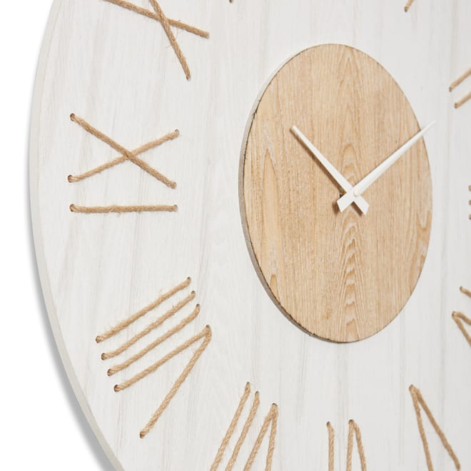 Camden Wall Clock - White/Natural, 68cm (H)