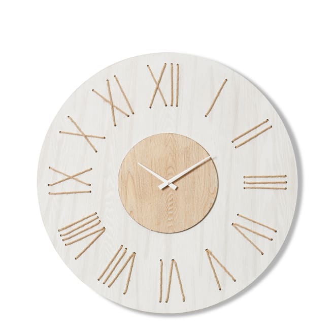 Camden Wall Clock - White/Natural, 68cm (H)